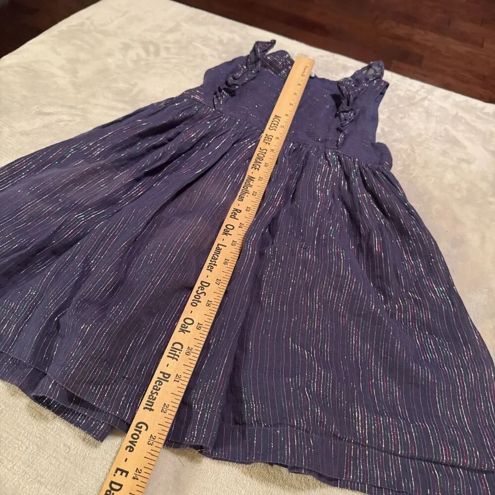 Gymboree Party Dress Little Girls 5 Purple Metallic ruffles sleeveless glitter